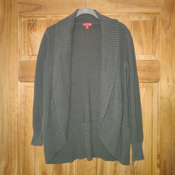 Elle Open Front Spread Collar Cardigan Sweater - Picture 1 of 8
